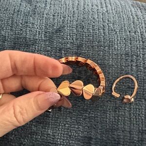 Kate Spade ♠️ Rose Gold Heart Bracelet and Ring Set